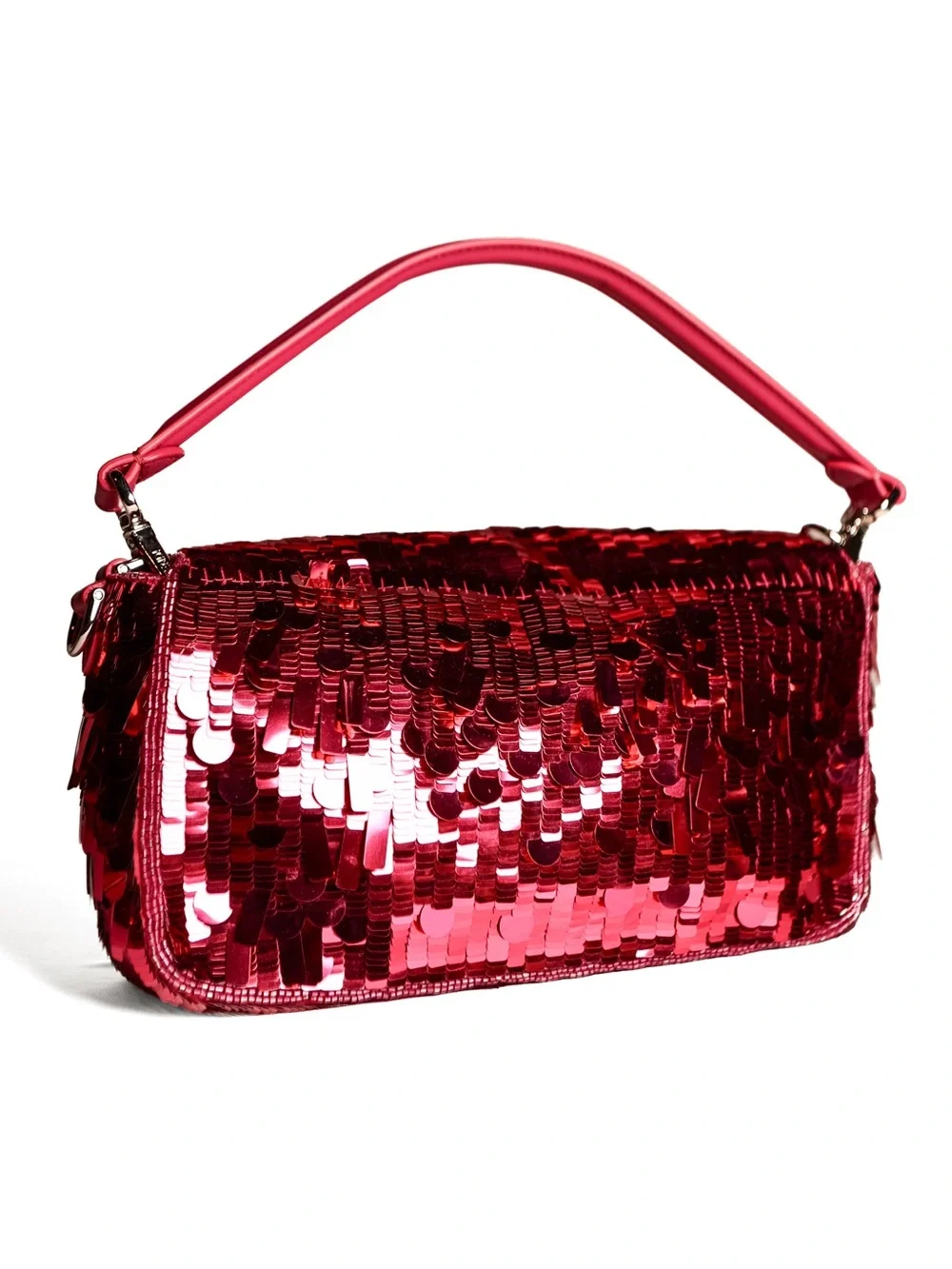 Fendi Fuscia Sequin Baguette Shoulder Bag Vintage Sex and the City